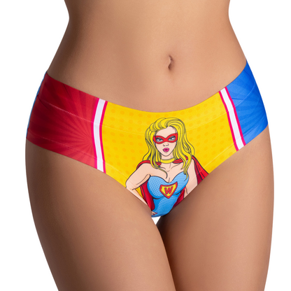 Memème Women’s Ultra-Comfortable COMICS - Wonder Girl - Panties | Breathable Cotton Crotch, Stretchy Fit, No Elastic Bands-0