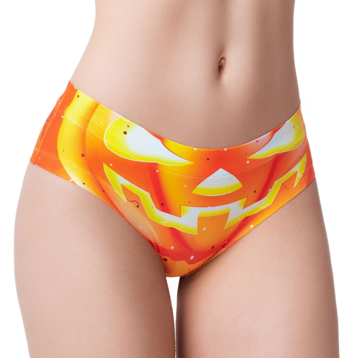 Memème Women’s Ultra-Comfortable HALLOWEEN - Pumpkin - Panties | Breathable Cotton Crotch, Stretchy Fit, No Elastic Bands-0