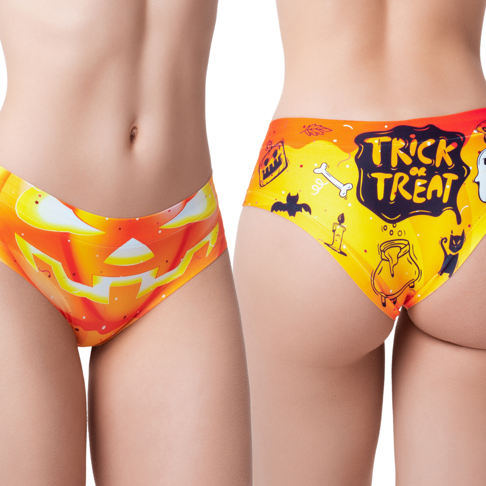 Memème Women’s Ultra-Comfortable HALLOWEEN - Pumpkin - Panties | Breathable Cotton Crotch, Stretchy Fit, No Elastic Bands-2