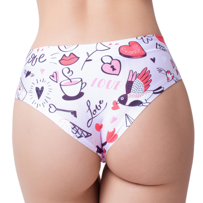 Memème Women’s Ultra-Comfortable LOVE - Stickers Panties | Breathable Cotton Crotch, Stretchy Fit, No Elastic Bands-1