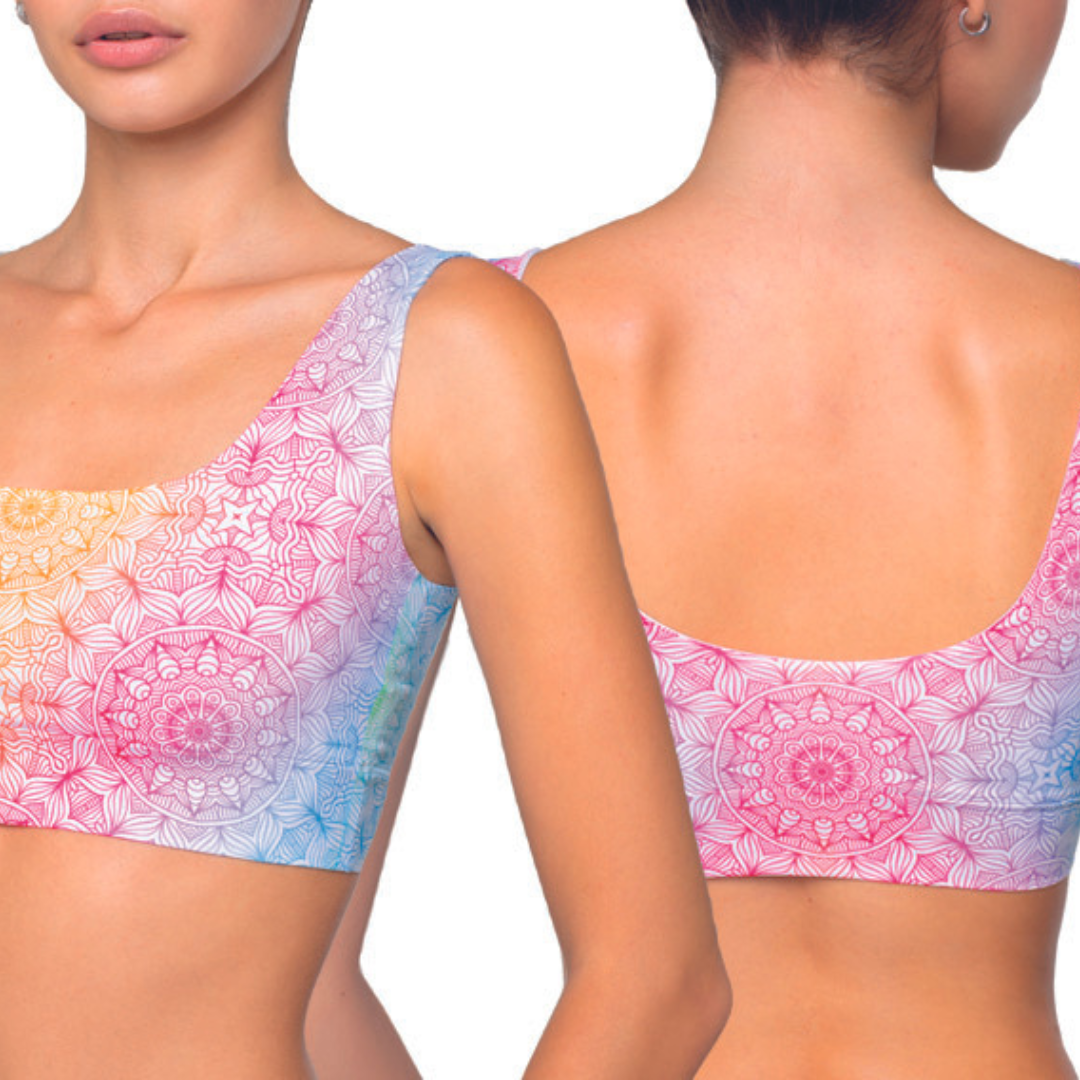 Memème Women’s Ultra-Comfortable MANDALA - Happiness - Crop Top| Stretchy Fit, No Elastic Bands-2