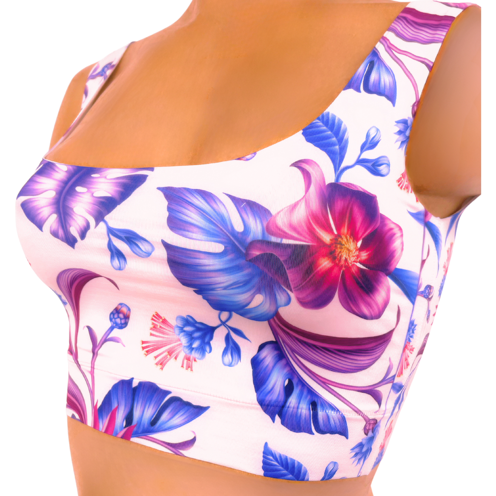 Memème Women’s Ultra-Comfortable Purple Bloom Crop Top| Stretchy Fit, No Elastic Bands-0