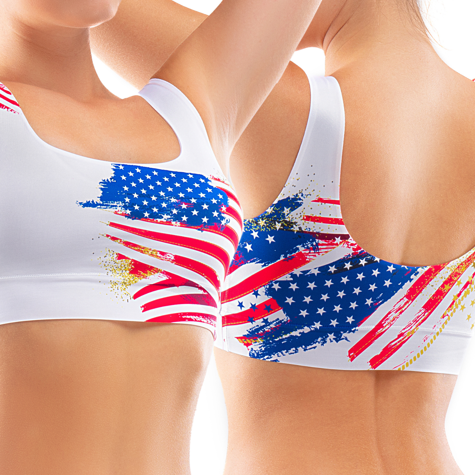 Memème Women’s Ultra-Comfortable USA - Aged - Crop Top | Stretchy Fit, No Elastic Bands-2