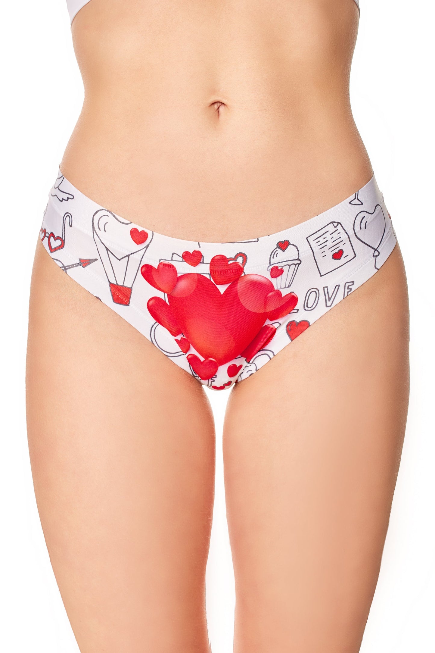 Love Childish panty in profile, a simple drawn print at the hip