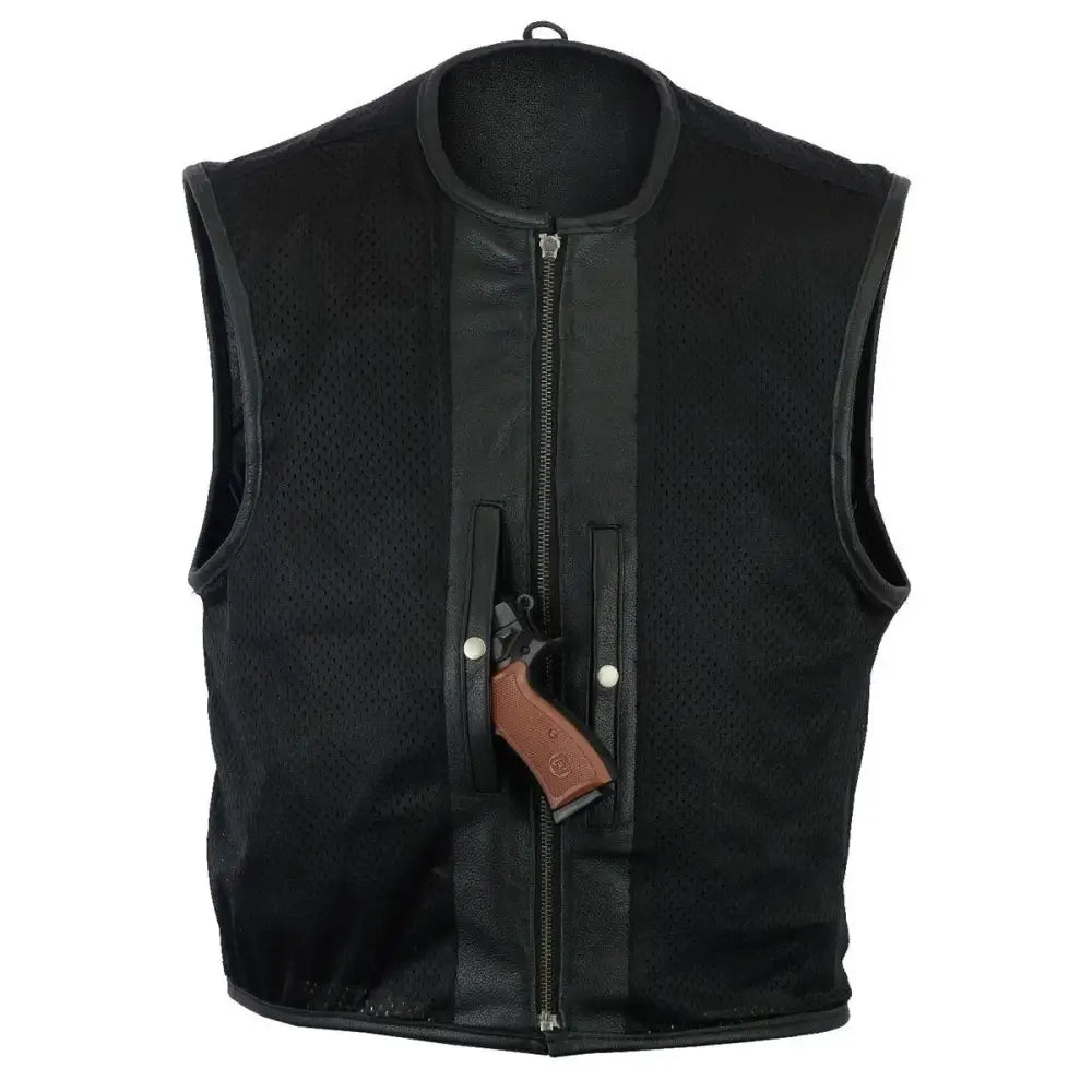 Mens Leather Club Vest-2