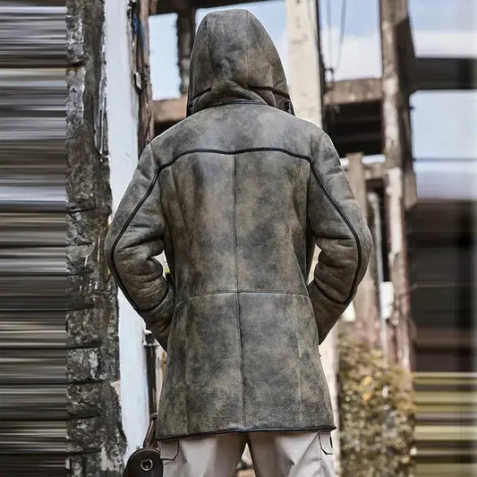 New Long Sheepskin Aviator Jacket-1