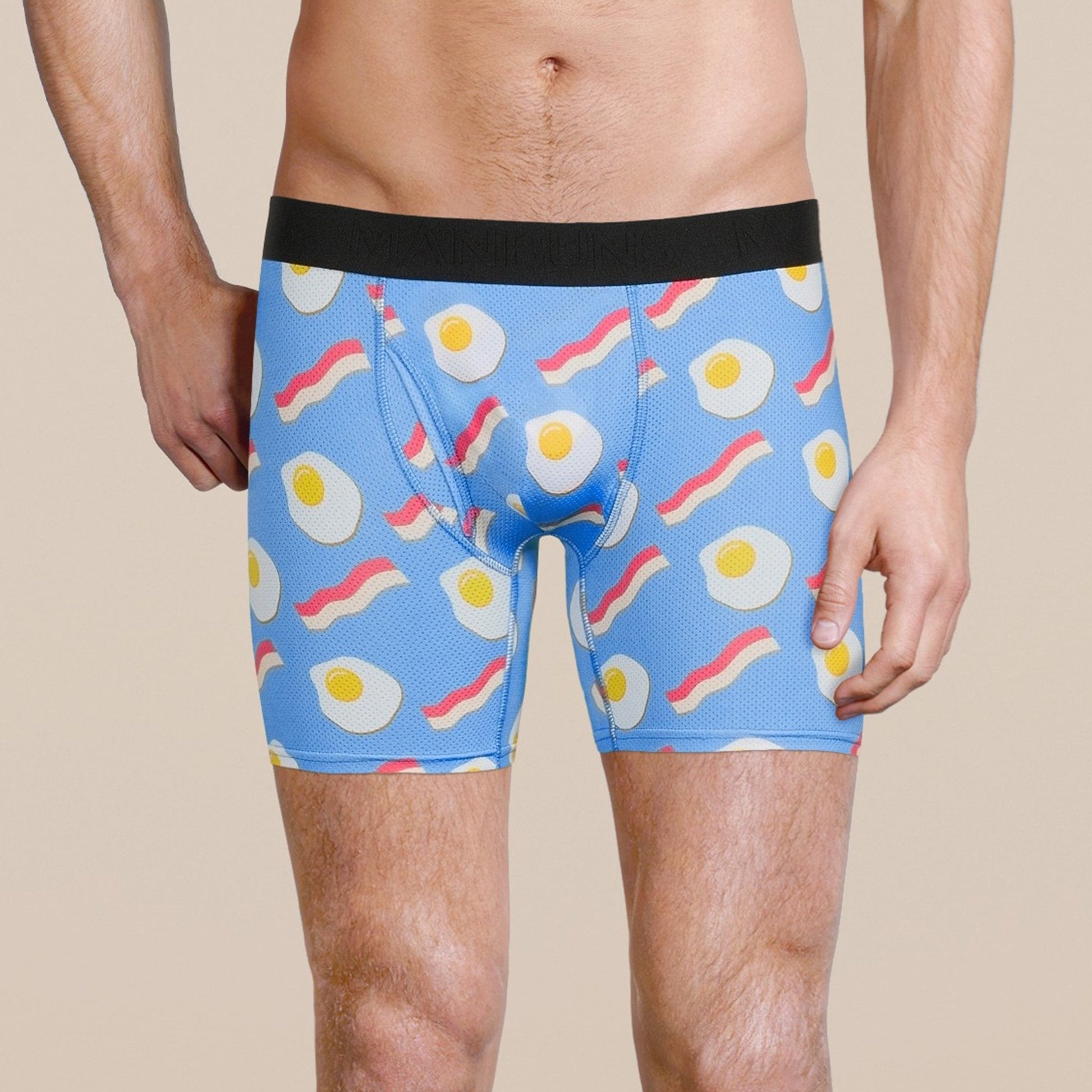 Men's Bacon and Eggs Boxer Brief Underwear and Sock Set-1