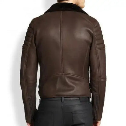 Mens Genuine Leather Aviator Bomber Jacket-1