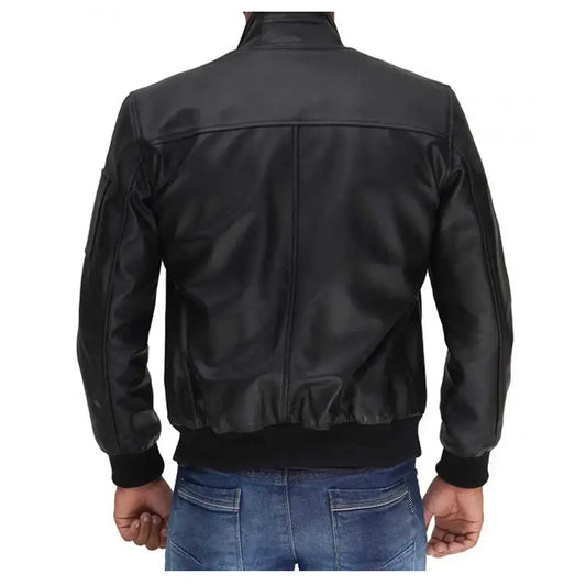 Mens Clark Leather Bomber Jacket-1