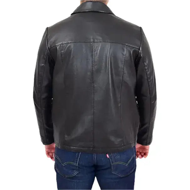 Men’s Classic Relaxed Fit Real Leather Box Jacket-1