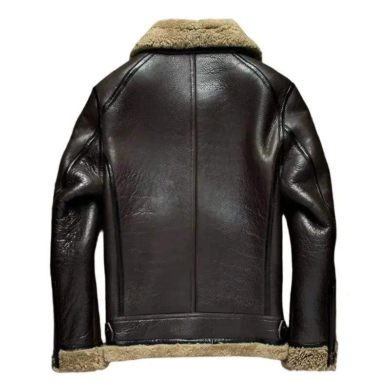 Mens Dark Brown B3 Sheepskin Aviator Jacket-3