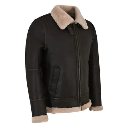 Mens Dark Brown Sheepskin Jacket-2