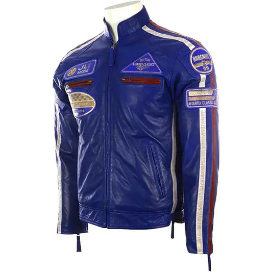 Mens Genuine Leather Biker Jacket-1