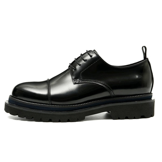 Men’s Glossy Leather Lace Up Derby Shoes-1