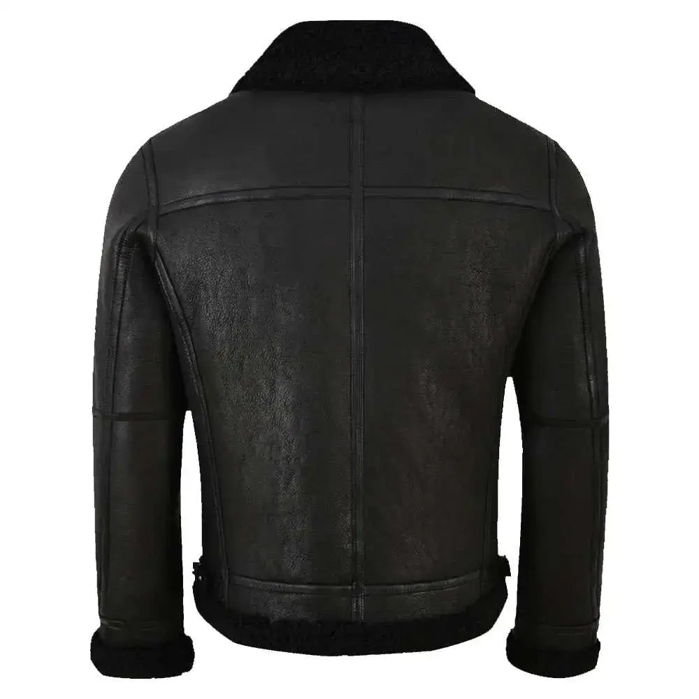 Mens Shearling Aviator Leather Jacket-1