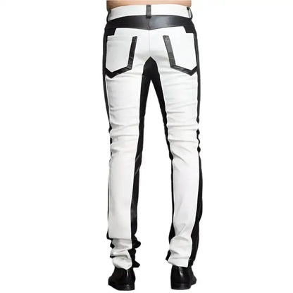 Men’s Slim Fit Leather Biker Pants