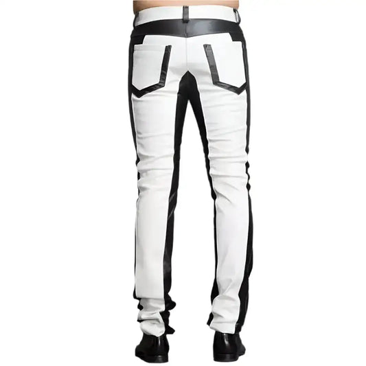 Men’s Slim Fit Leather Biker Pants