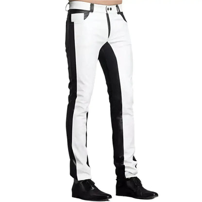 Men’s Slim Fit Leather Biker Pants