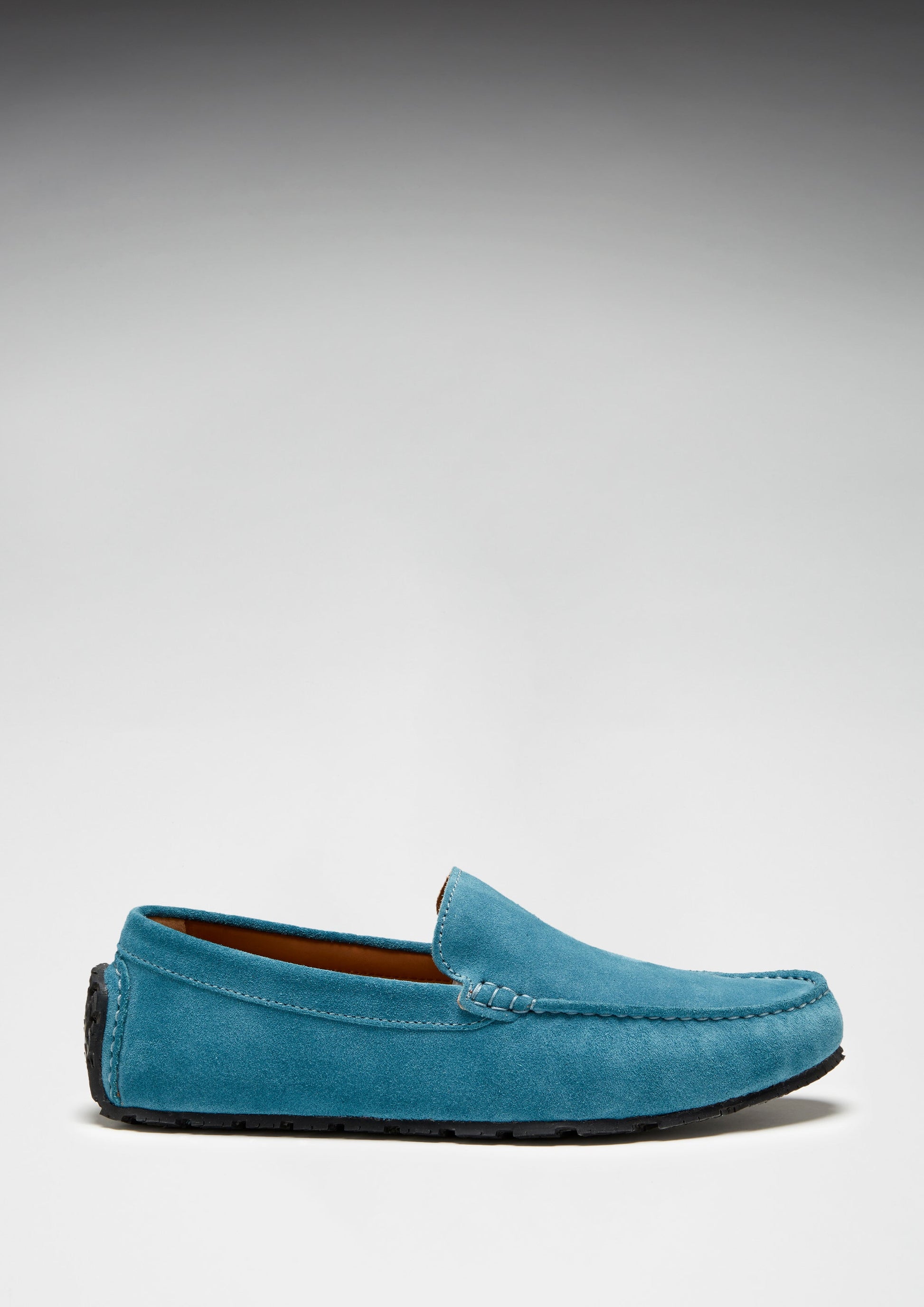 Tyre Sole Driving Loafers, petrol blue suede-2