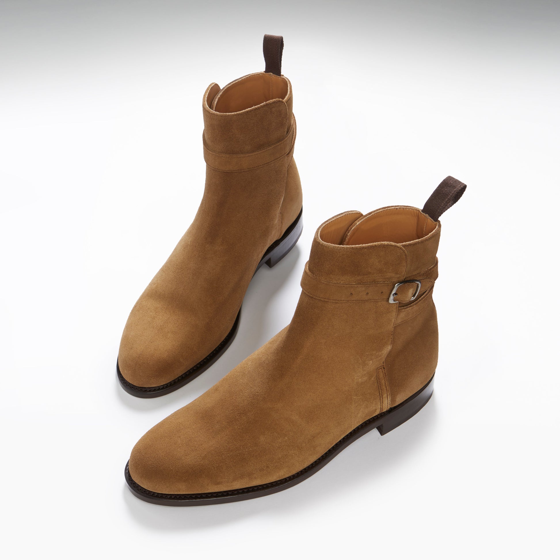 Tobacco Suede Jodhpur Boots, Welted Leather Sole-2