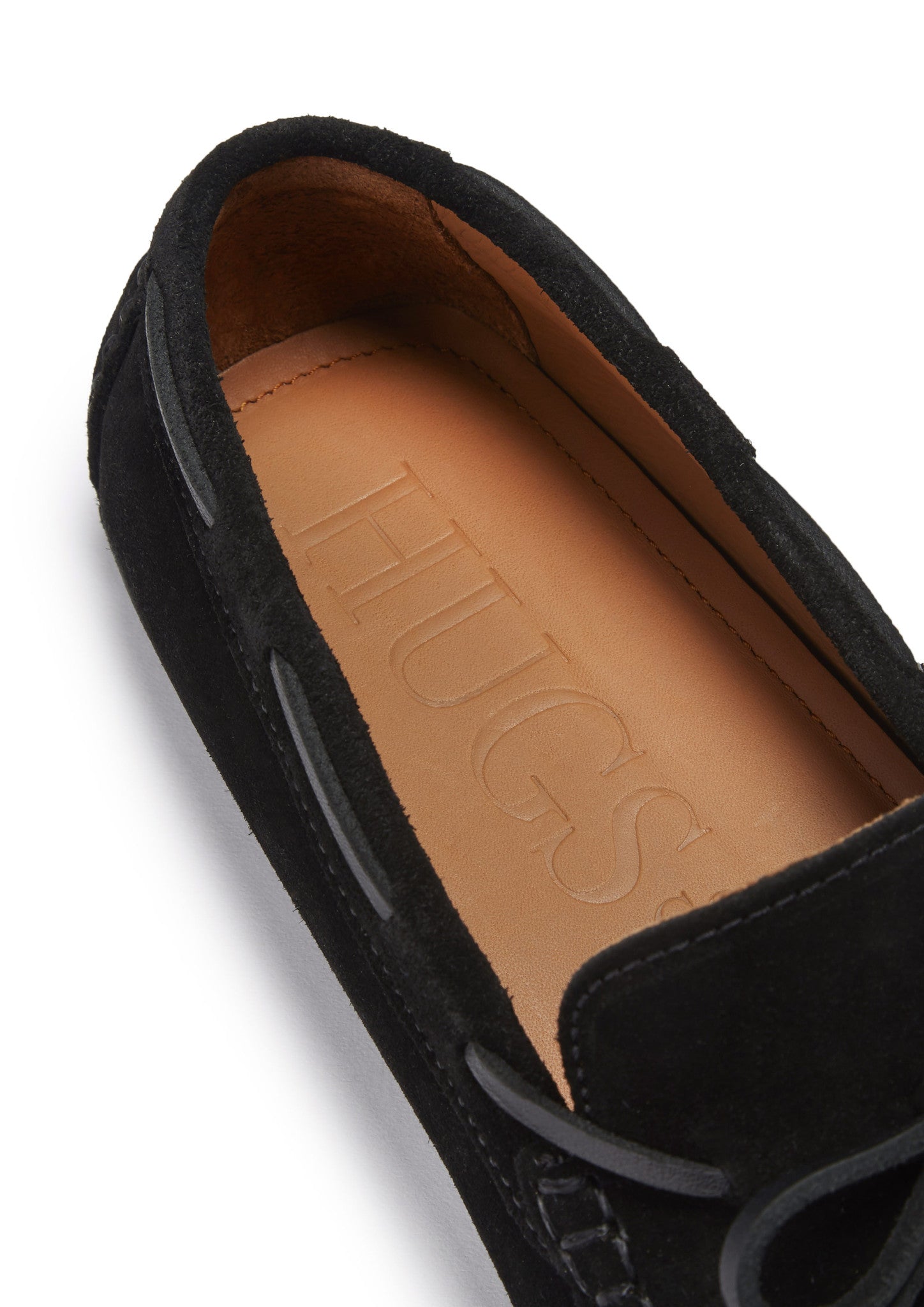 Laced Driving Loafers, black suede-3