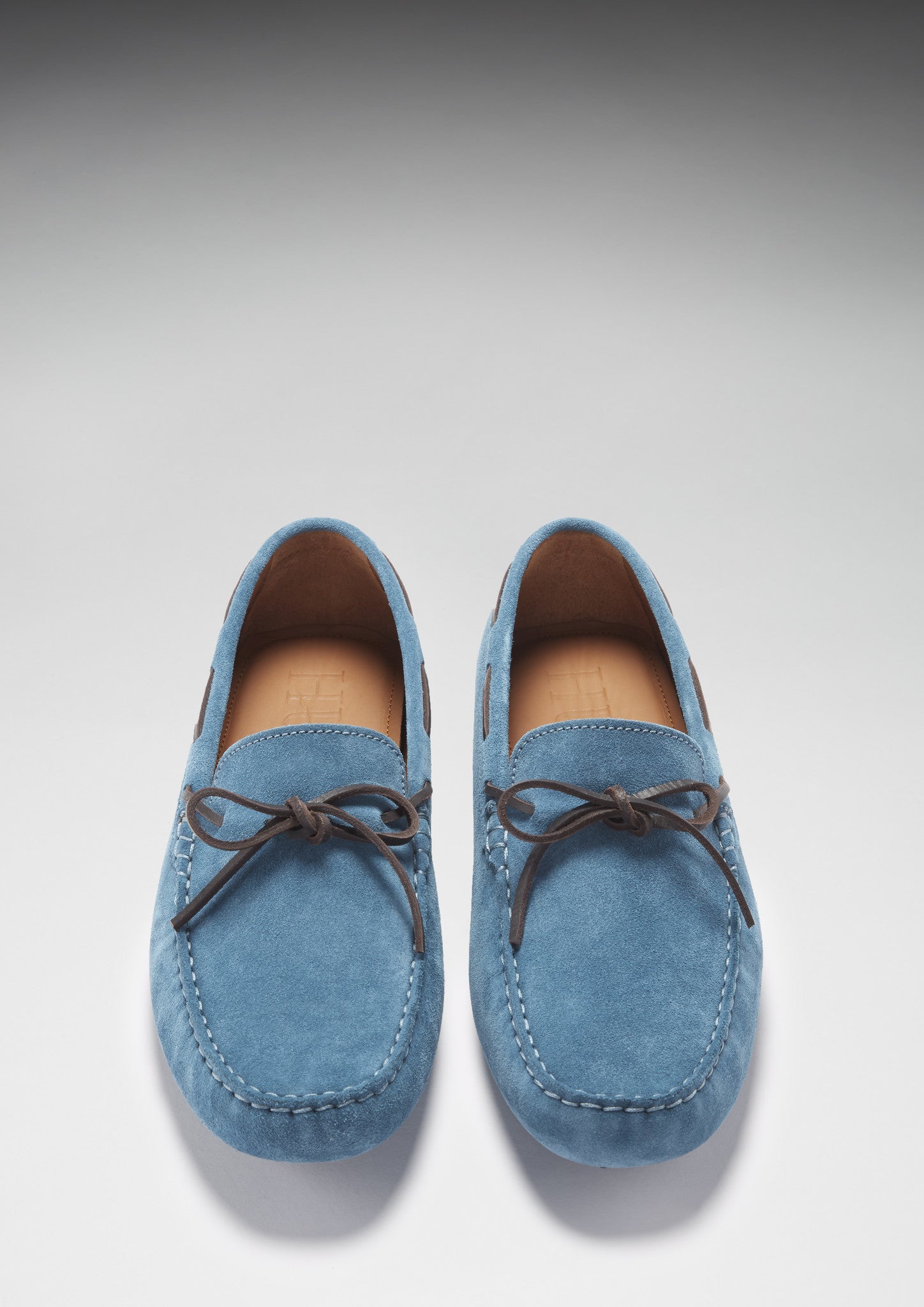 Laced Driving Loafers, petrol blue suede-2