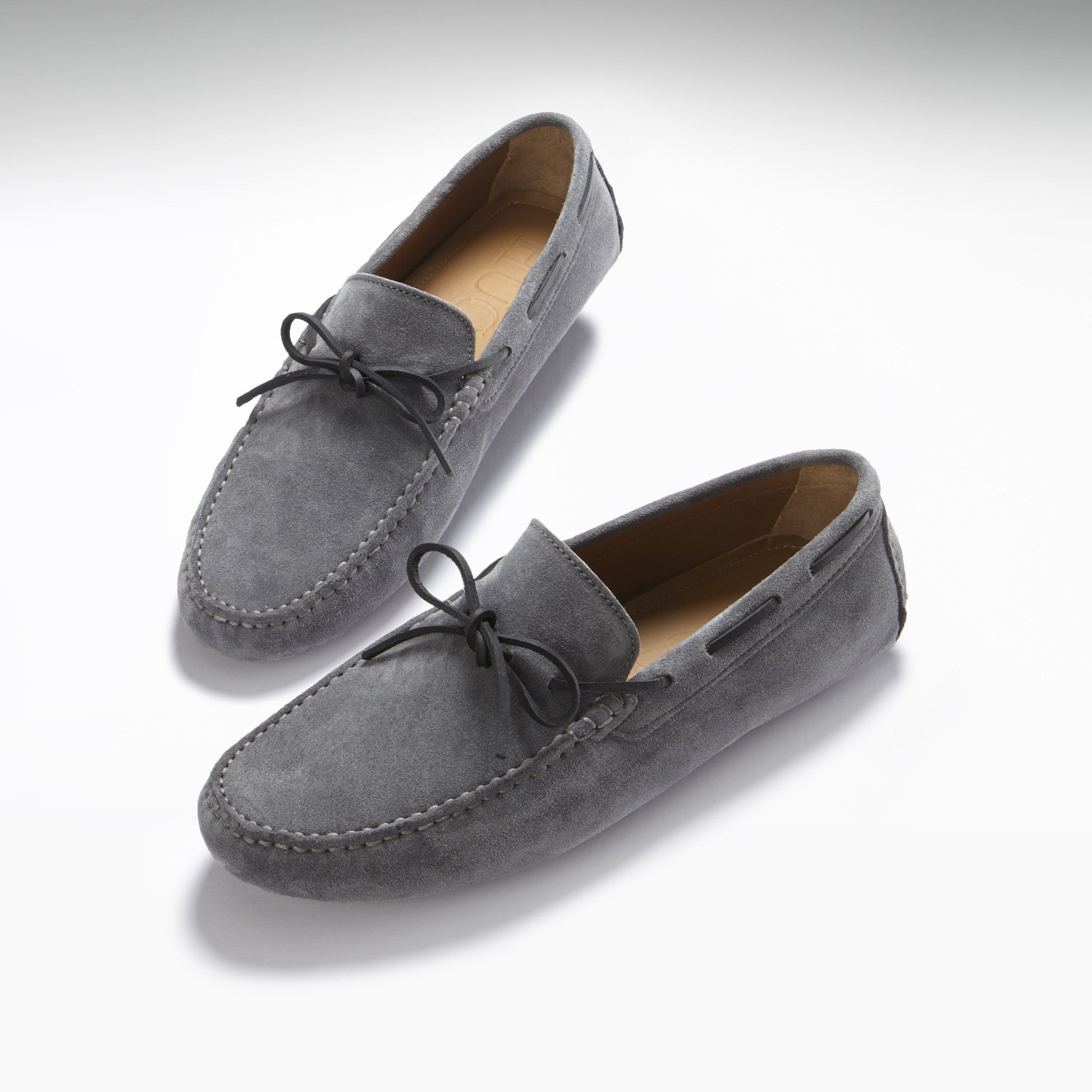 Laced Driving Loafers, slate grey suede-1