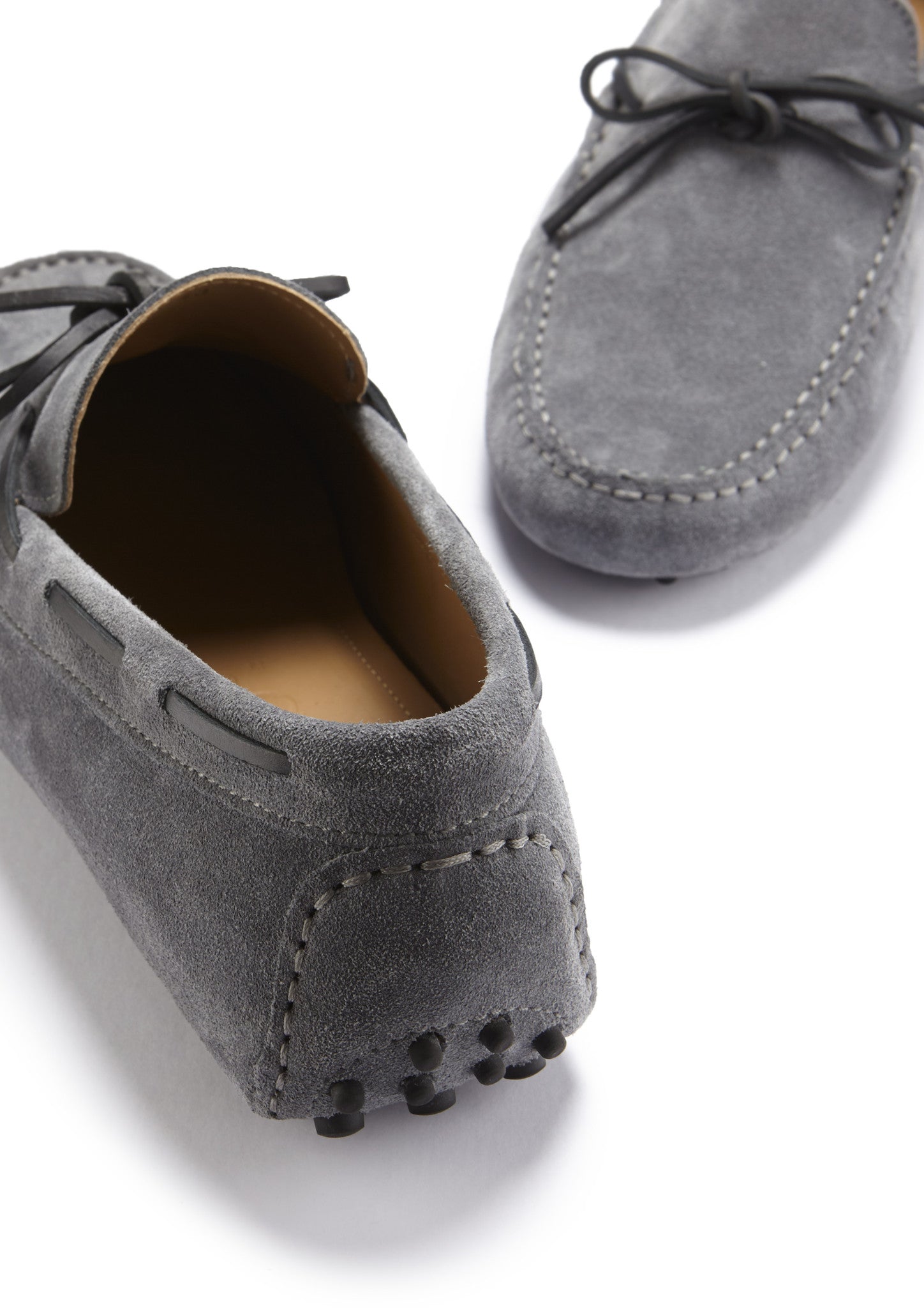 Laced Driving Loafers, slate grey suede-3