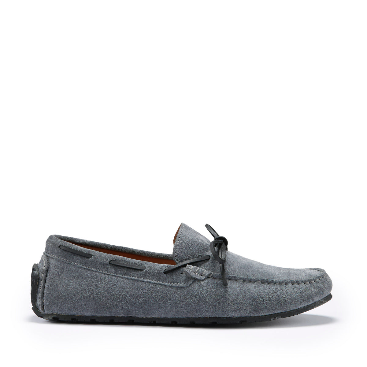 Tyre Sole Laced Driving Loafers, slate grey suede-0