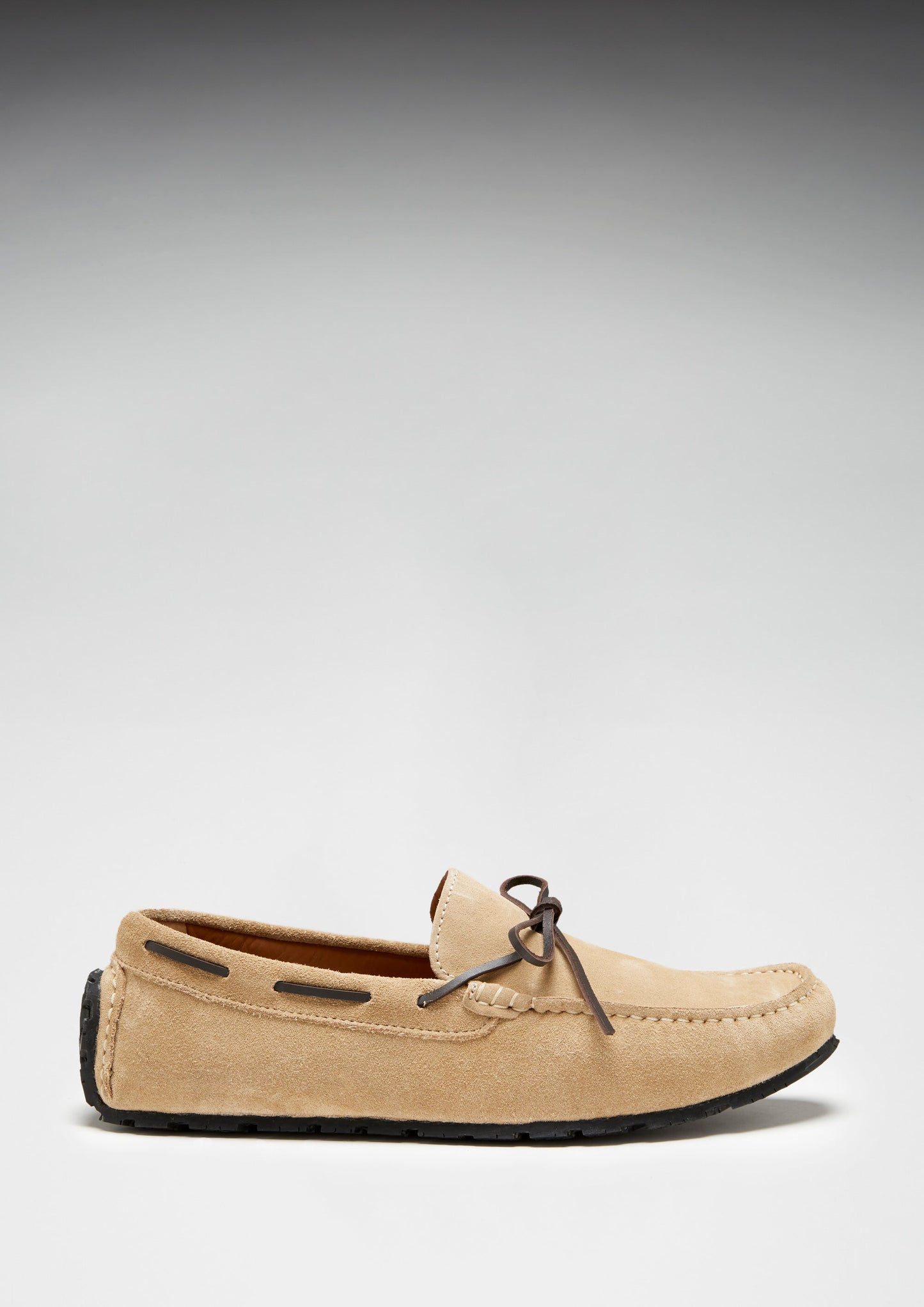 Tyre Sole Laced Driving Loafers, taupe suede-2