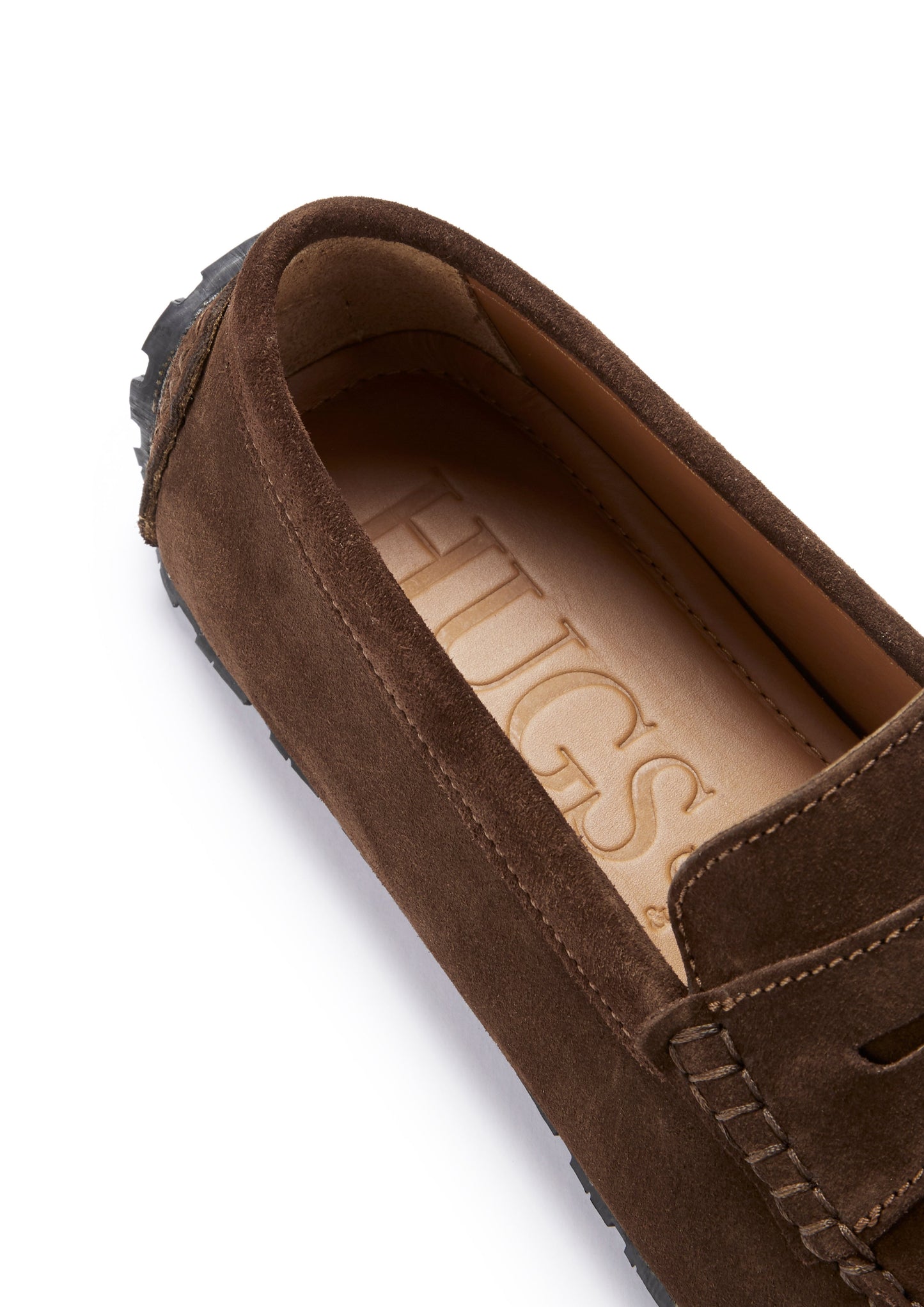 Tyre Sole Penny Driving Loafers, brown suede-3