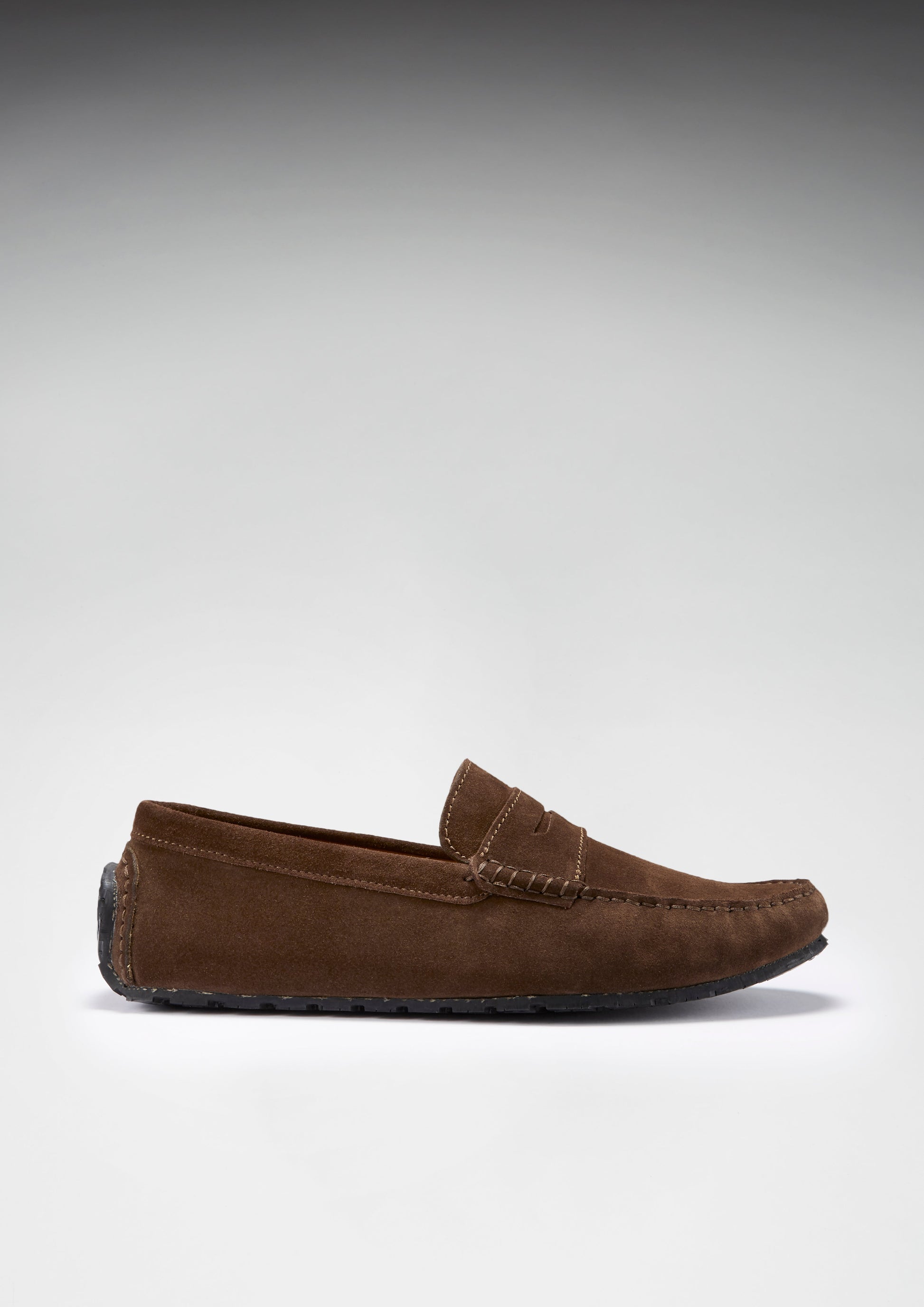 Tyre Sole Penny Driving Loafers, brown suede-2