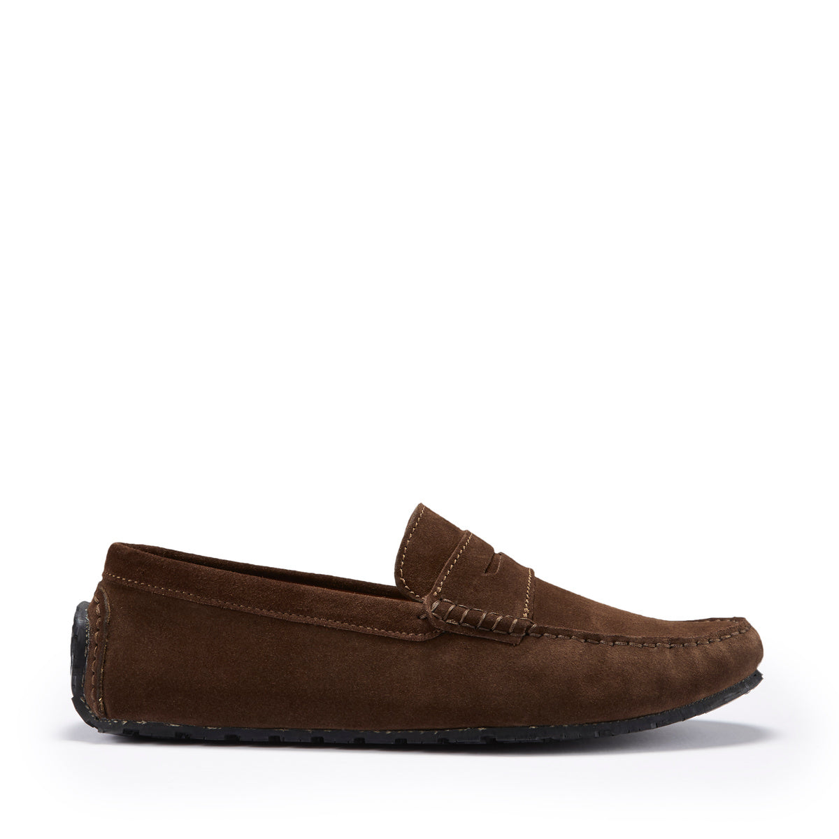Tyre Sole Penny Driving Loafers, brown suede-0