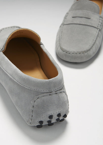 Penny Driving Loafers, dove grey suede-2
