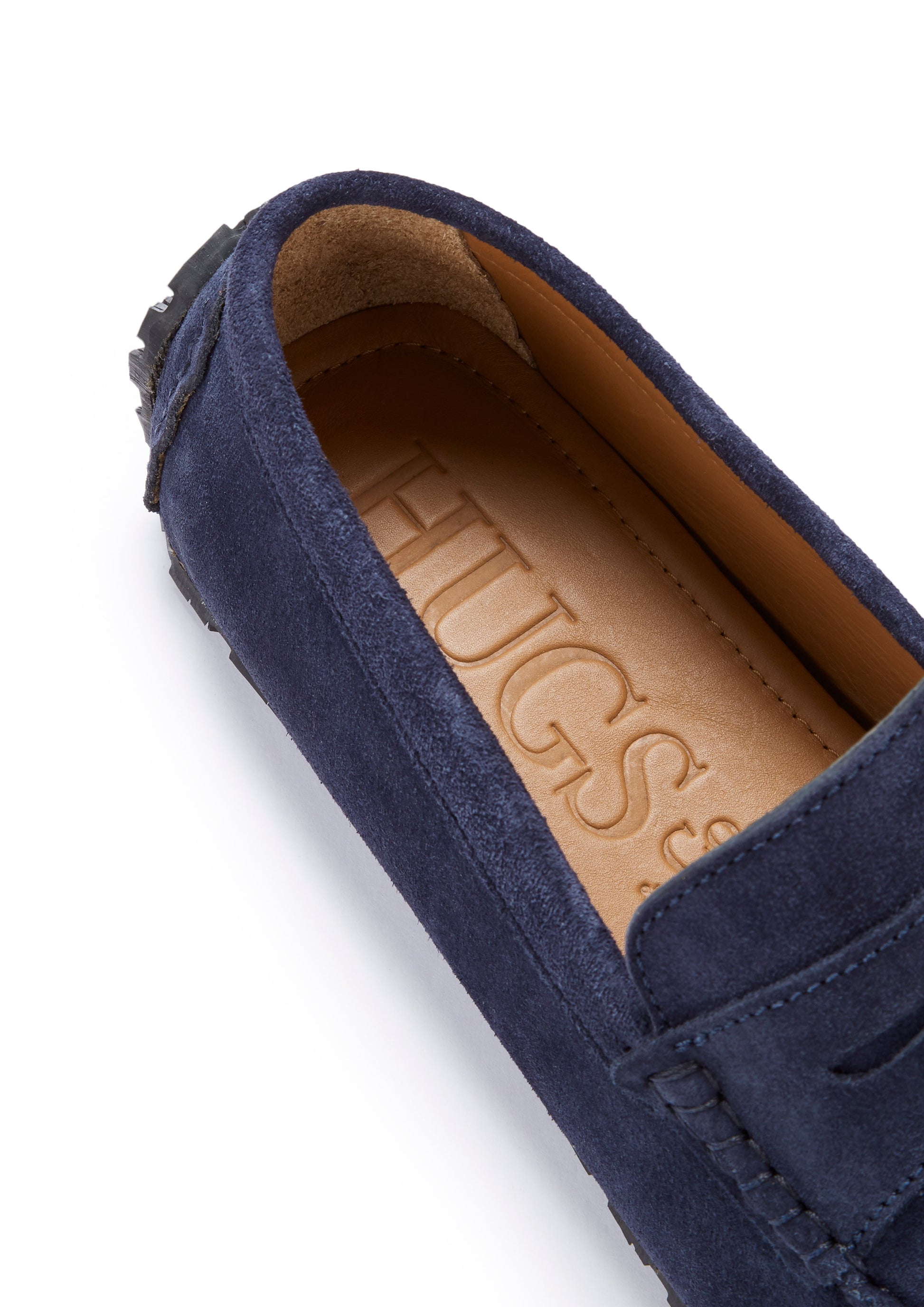 Tyre Sole Penny Driving Loafers, navy blue suede-3