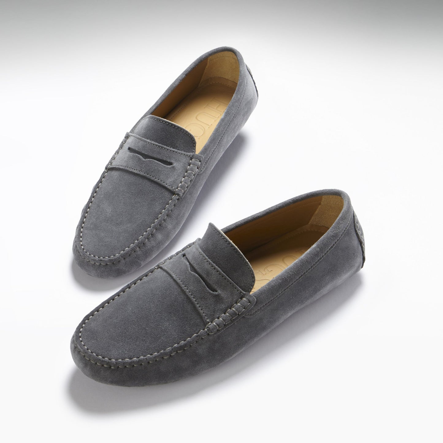 Penny Driving Loafers, slate grey suede-1