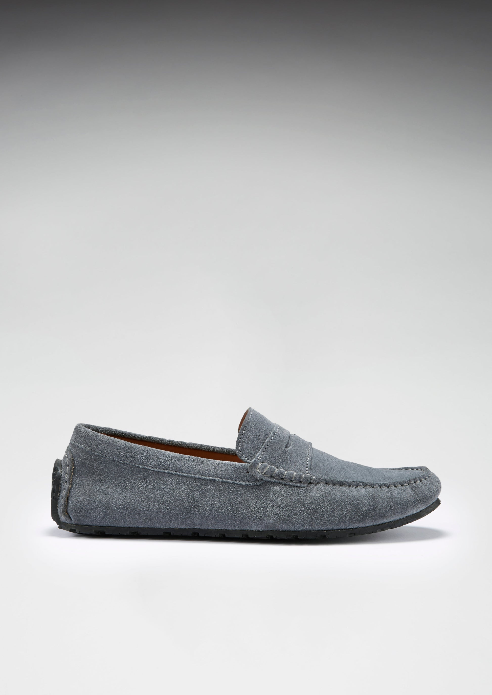 Tyre Sole Penny Driving Loafers, slate grey suede-2