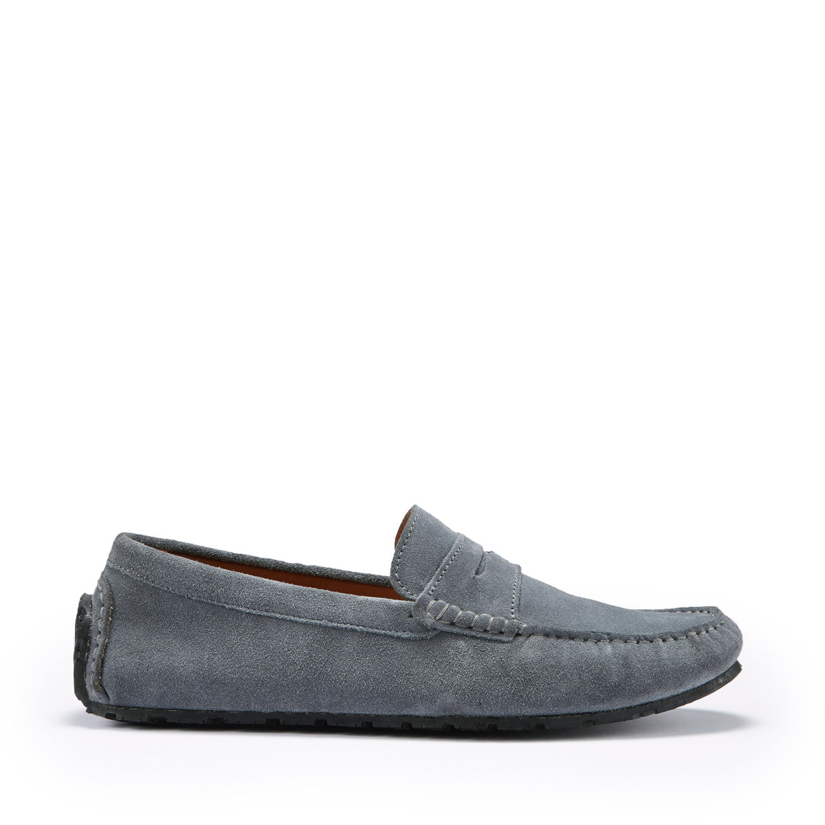 Tyre Sole Penny Driving Loafers, slate grey suede-0