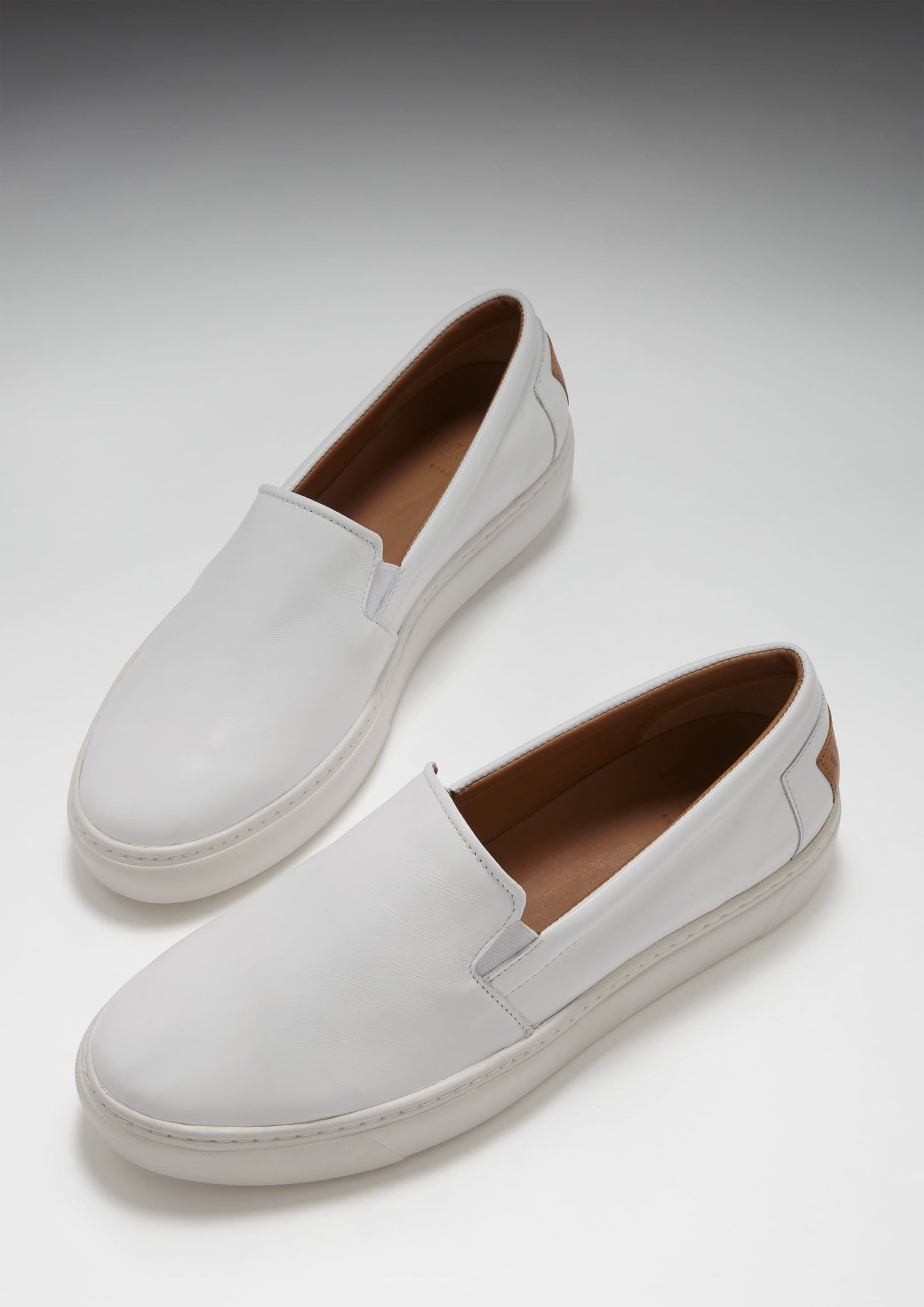 Slip-on Sneakers, white leather-1