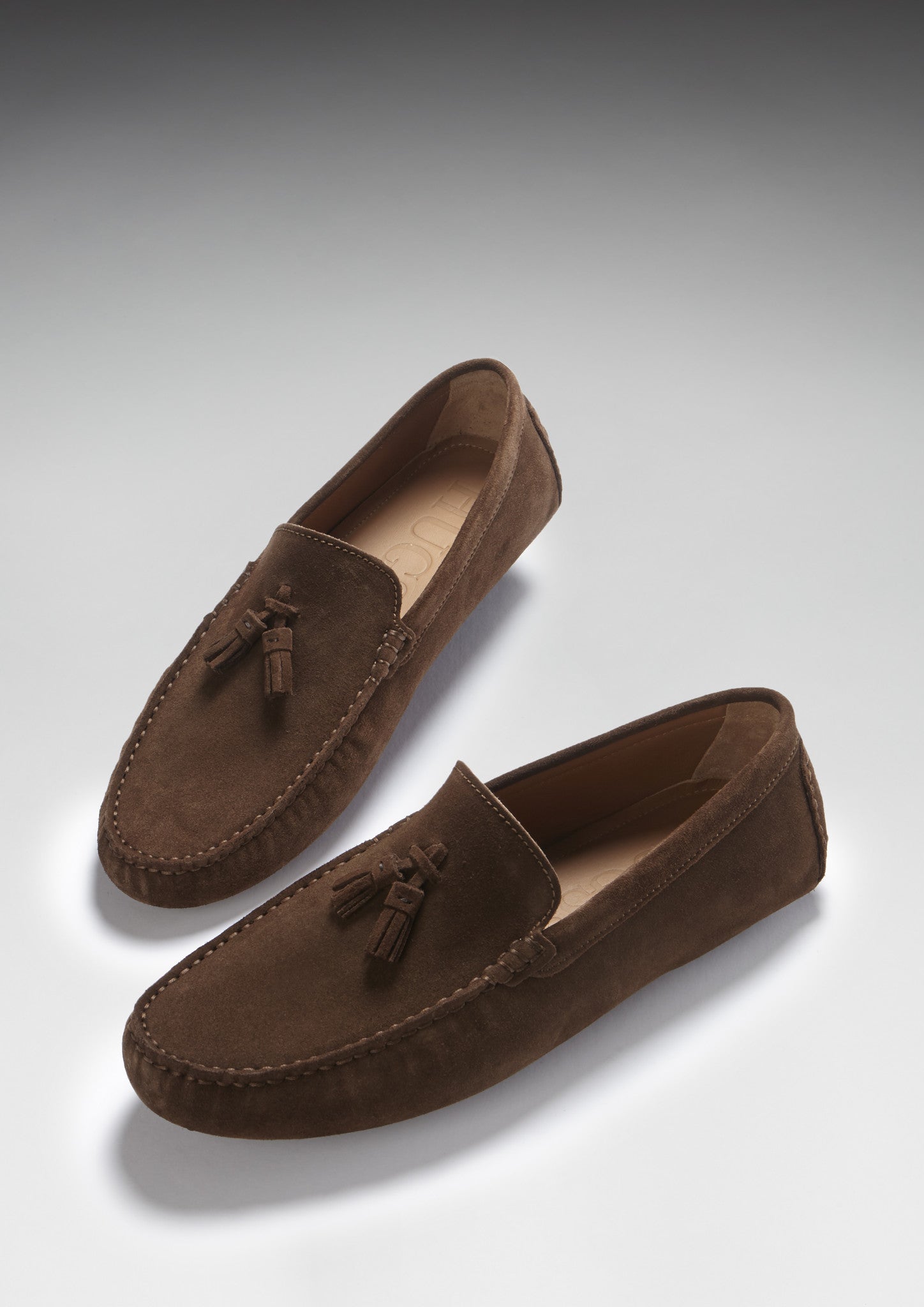 Tasselled Driving Loafers, brown suede-3