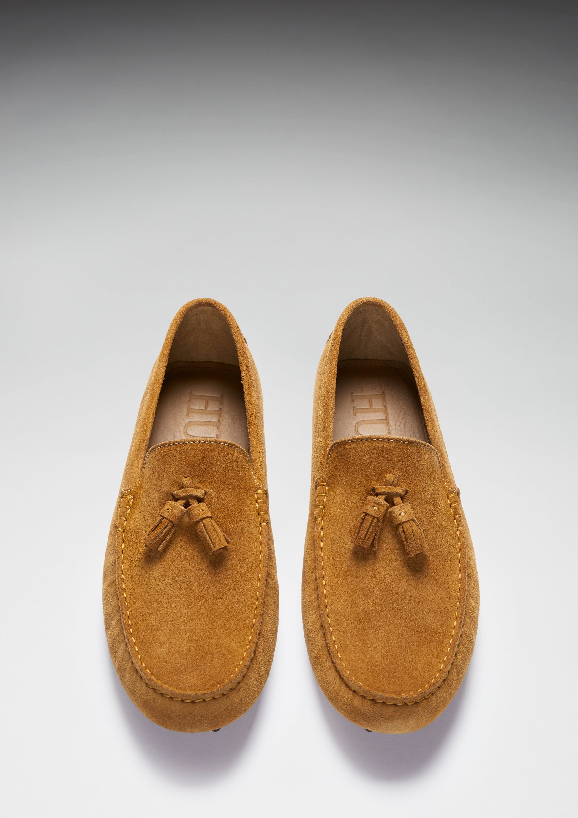 Tasselled Driving Loafers, tobacco suede-2