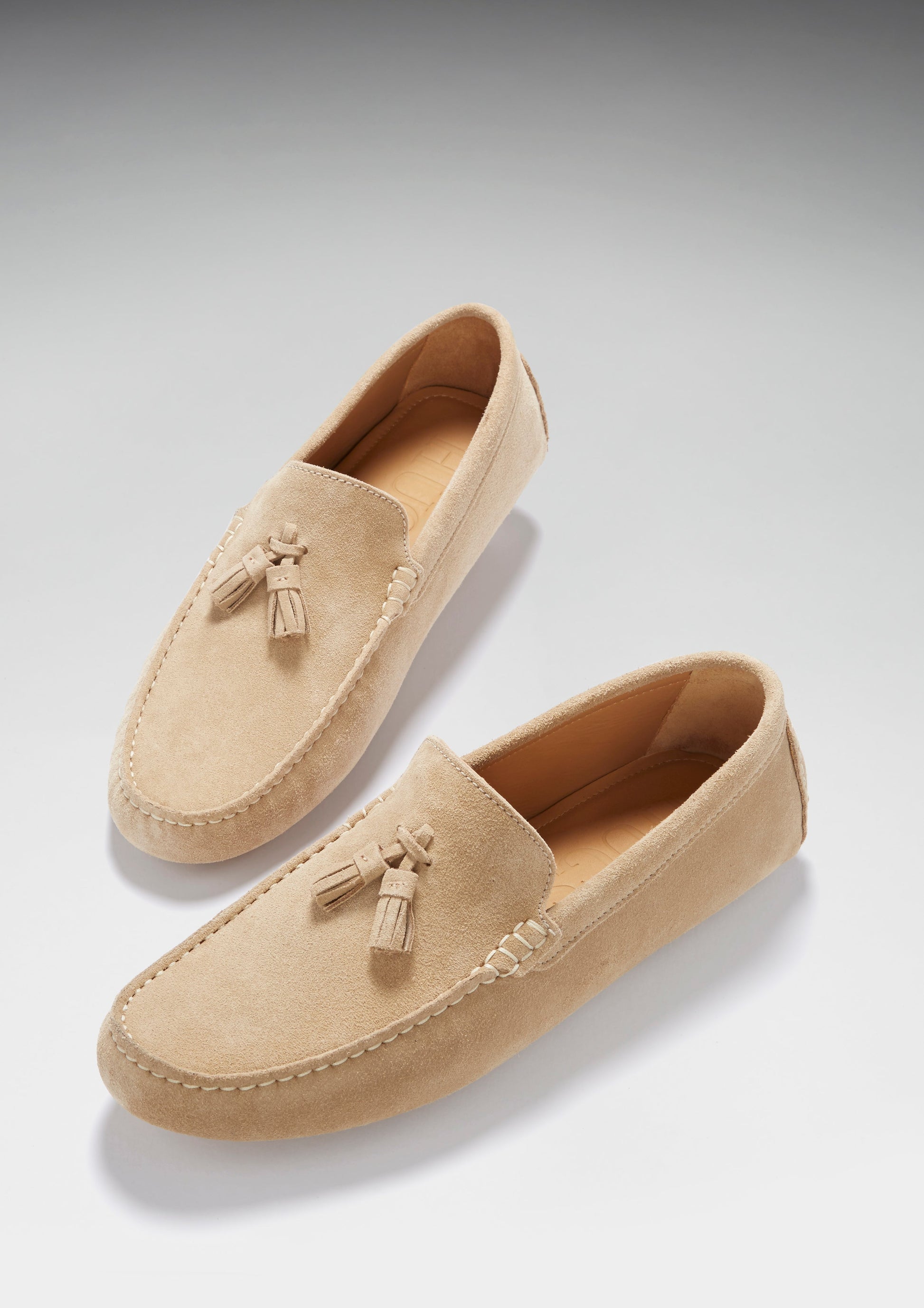 Tasselled Driving Loafers, taupe suede-2