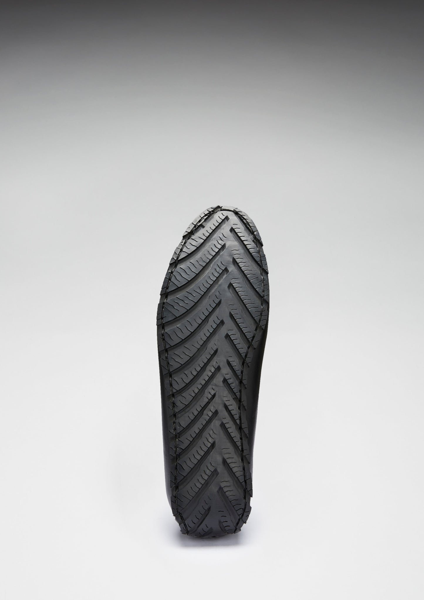 Tyre Sole Penny Driving Loafers, black leather-2