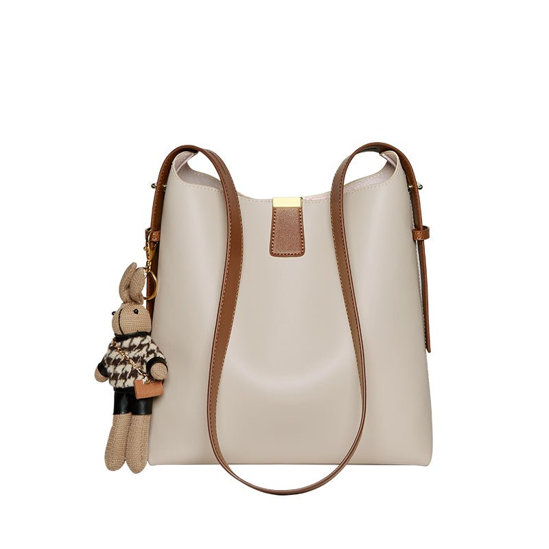 Minimalist Genuine Leather Bucket Shoulder Bag-6