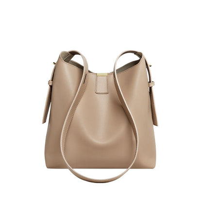 Minimalist Genuine Leather Bucket Shoulder Bag-7