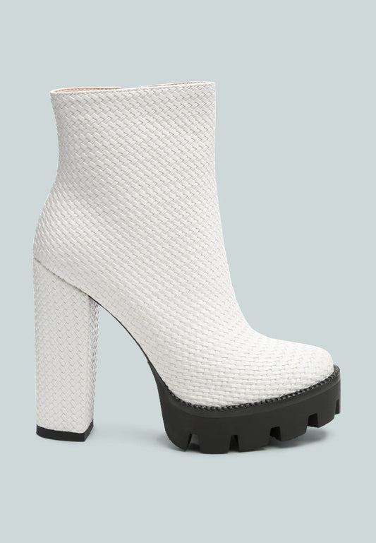 Moleski Textured Block Heeled Boots-0