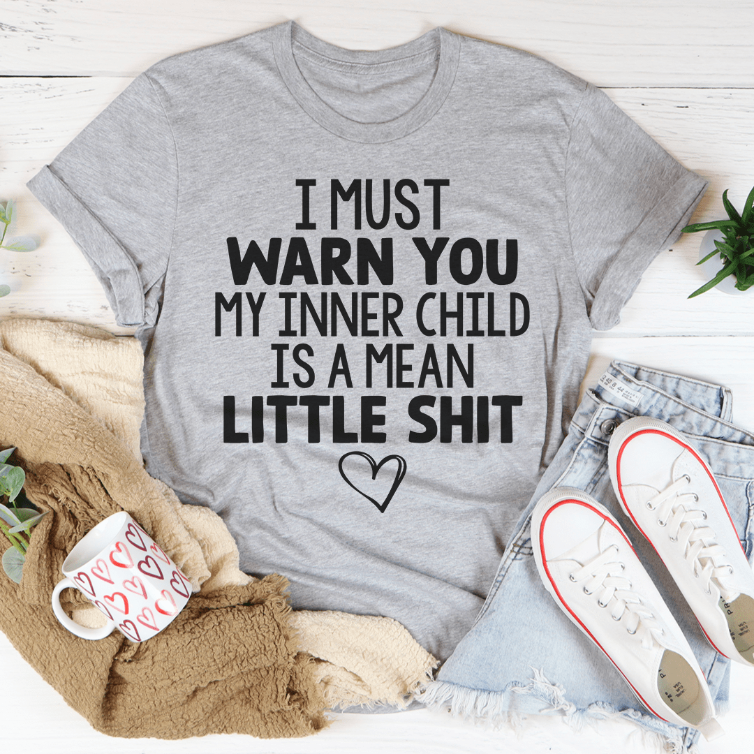 Athletic heather unisex cotton tee laid flat, bold block-letter slogan printed across the chest.