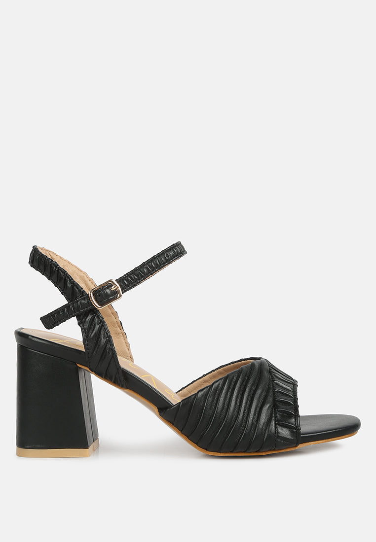 Nicholas Pleated Strap Block Heel Sandals-0