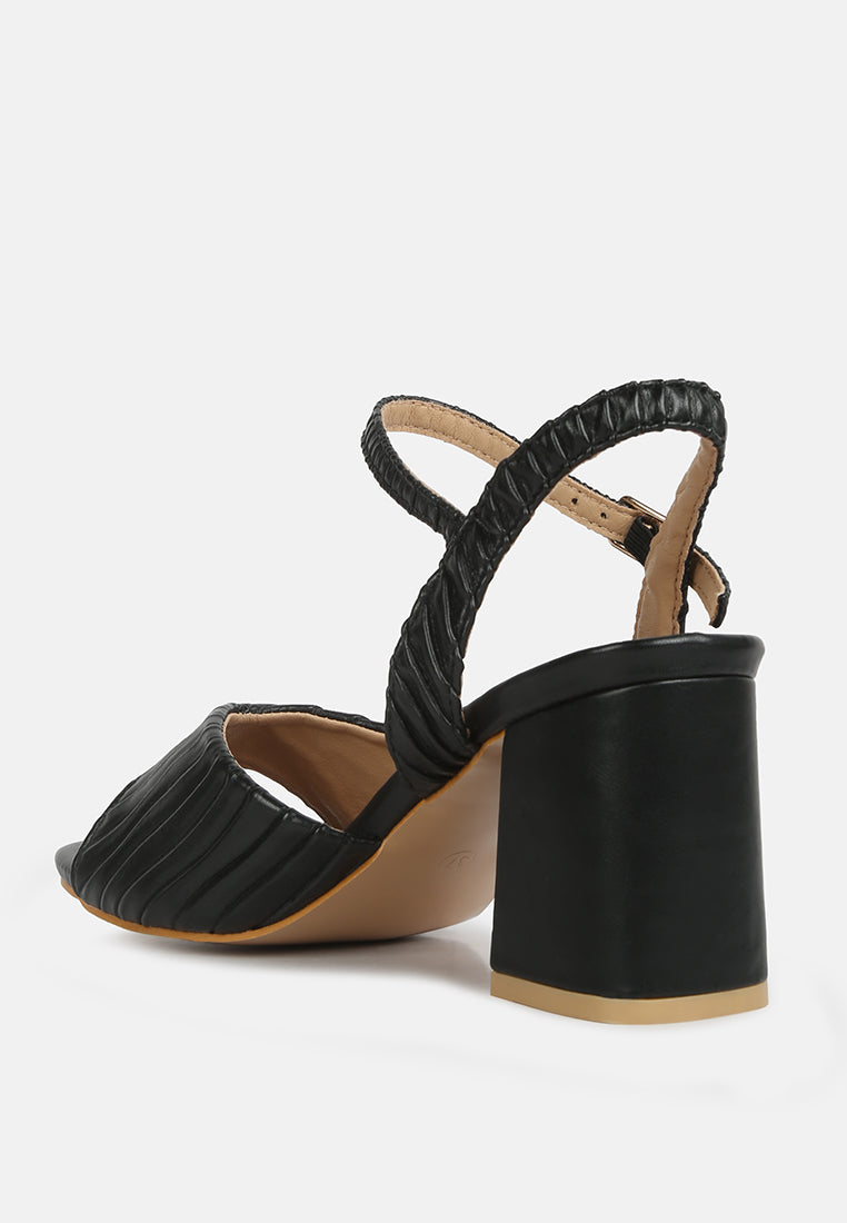 Nicholas Pleated Strap Block Heel Sandals-2