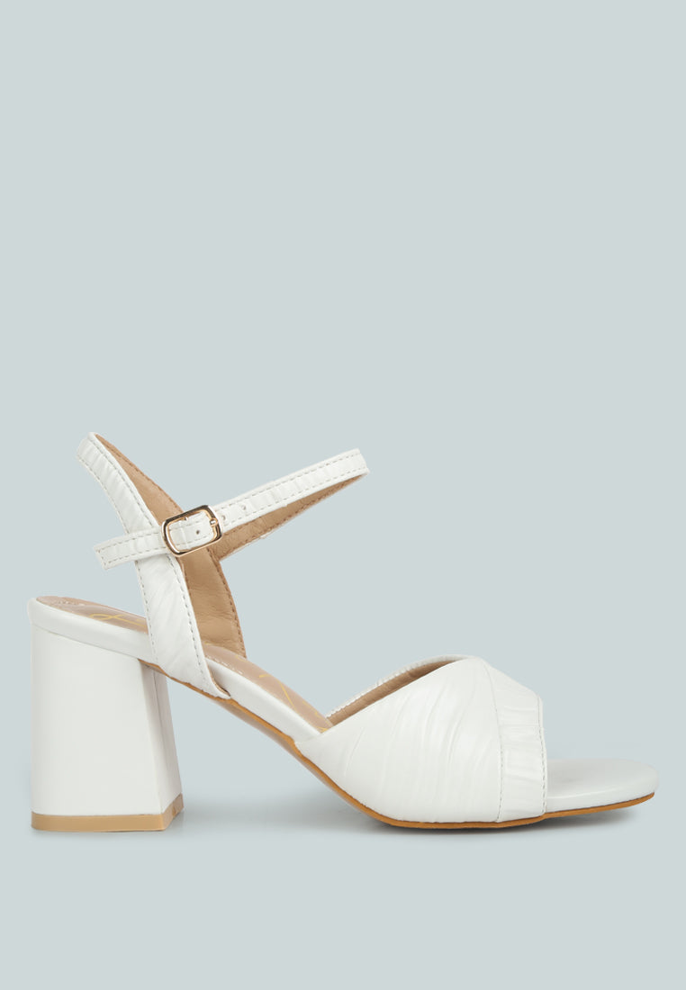 Nicholas Pleated Strap Block Heel Sandals-6